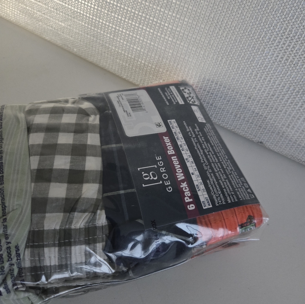 NWT Mens George (6) Pack Multicolor Woven Boxer Underwear Size 2 XL 44-46 - Picture 6 of 10
